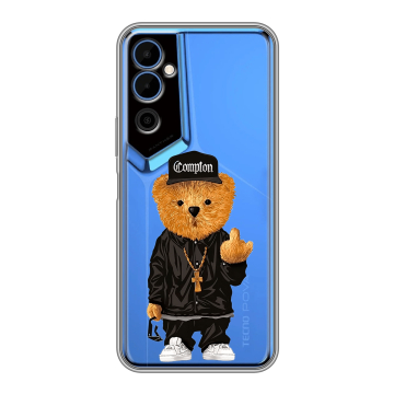 Силиконовый чехол на Tecno Pova Neo 2 с принтом Плюшевый медведь