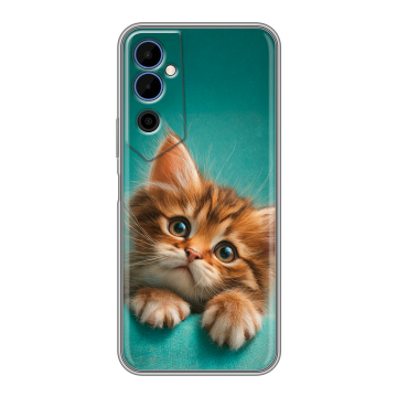Силиконовый чехол на Tecno Pova Neo 2 с принтом котенок Силиконовый чехол на Tecno Pova Neo 2 с принтом котенок