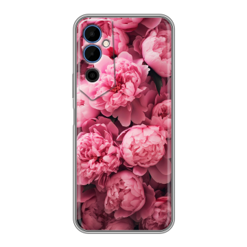 Силиконовый чехол на Tecno Pova Neo 2 с принтом цветы пионы