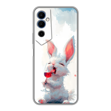 Силиконовый чехол на Tecno Pova Neo 2 с принтом кролик зайчик