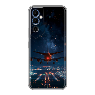 Силиконовый чехол на Tecno Pova Neo 2 с принтом самолет