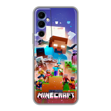 Силиконовый чехол на Tecno Pova Neo 2 с принтом Майнкрафт Minecraft