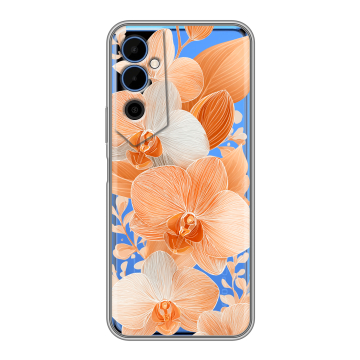 Силиконовый чехол на Tecno Pova Neo 2 с принтом Бежевые цветы