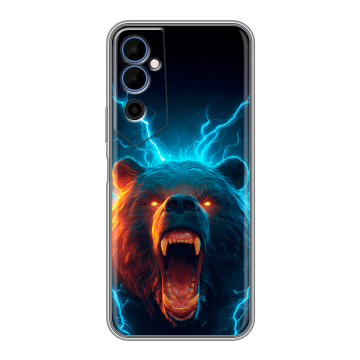 Силиконовый чехол на Tecno Pova Neo 2 с принтом Медведь