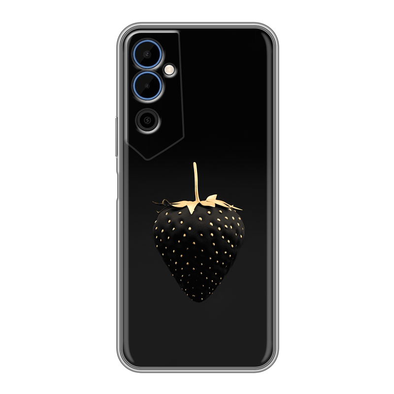 Силиконовый чехол на Tecno Pova Neo 2 с принтом Черная клубника Силиконовый чехол на Tecno Pova Neo 2 с принтом Черная клубника