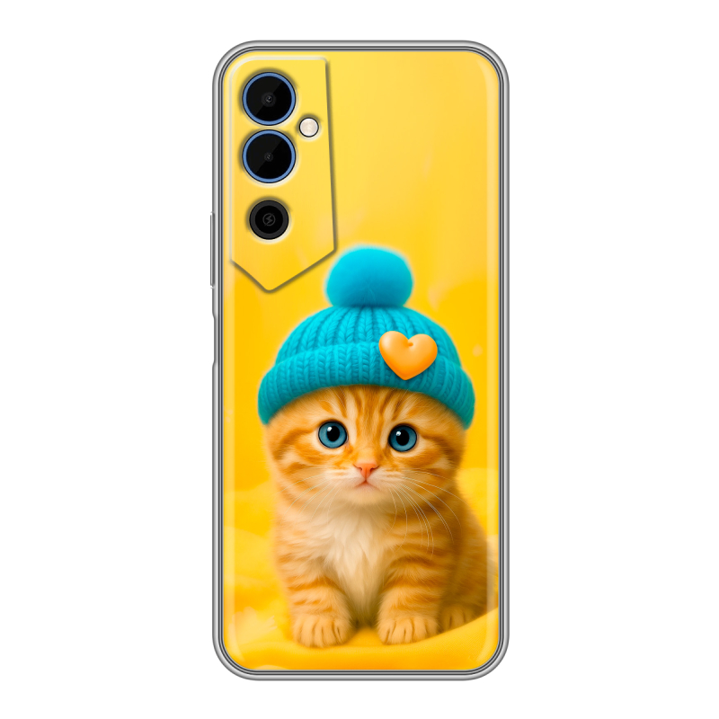 Силиконовый чехол на Tecno Pova Neo 2 с принтом Котенок в шапке Силиконовый чехол на Tecno Pova Neo 2 с принтом Котенок в шапке