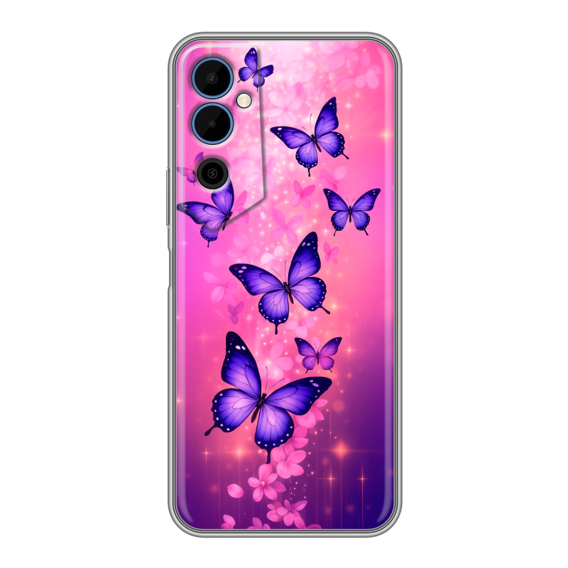 Силиконовый чехол на Tecno Pova Neo 2 с принтом Бабочки Силиконовый чехол на Tecno Pova Neo 2 с принтом Бабочки
