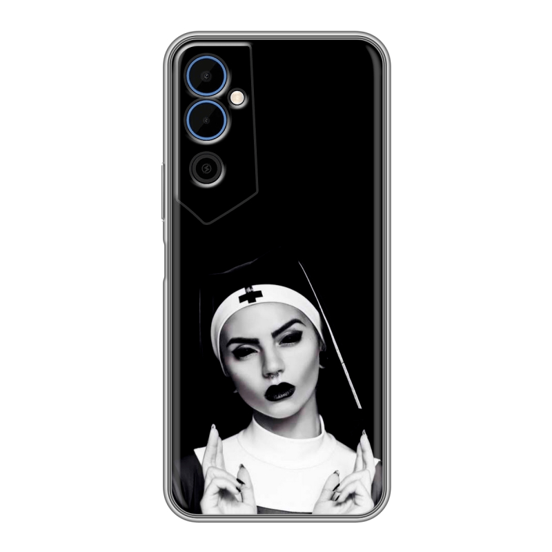 Силиконовый чехол на Tecno Pova Neo 2 с принтом монашка Силиконовый чехол на Tecno Pova Neo 2 с принтом монашка