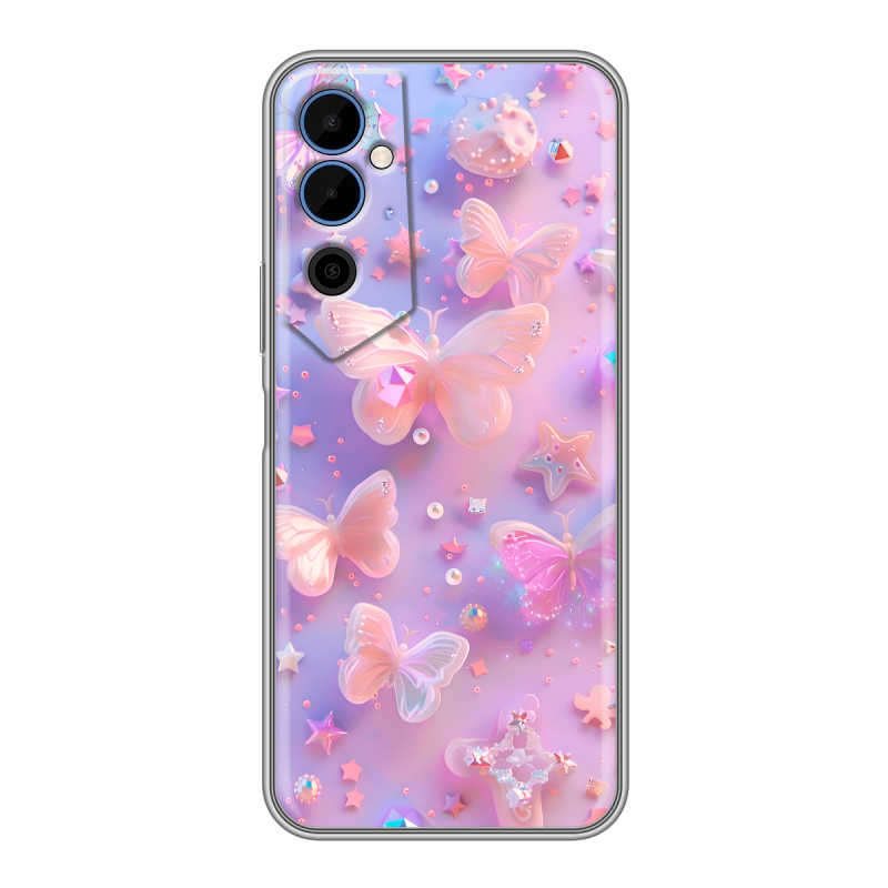 Силиконовый чехол на Tecno Pova Neo 2 с принтом Бабочки Силиконовый чехол на Tecno Pova Neo 2 с принтом Бабочки