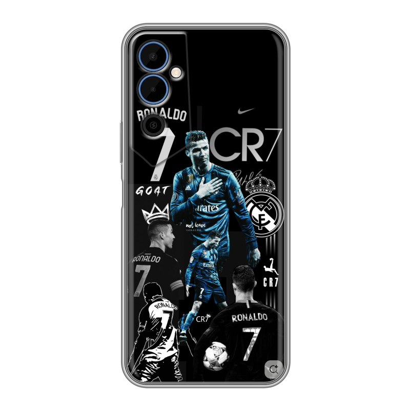 Силиконовый чехол на Tecno Pova Neo 2 с принтом Реал Роналдо Силиконовый чехол на Tecno Pova Neo 2 с принтом Реал Роналдо