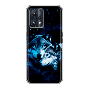 Силиконовый чехол на Realme 9 5G с принтом Волки Силиконовый чехол на Realme 9 5G с принтом Волки