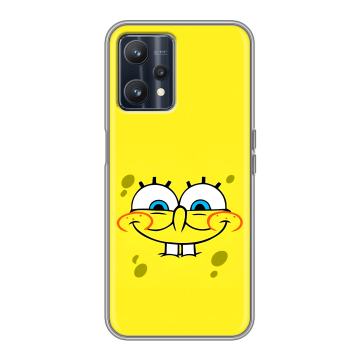 Силиконовый чехол на Realme 9 5G с принтом спанчбоб спанч боб Силиконовый чехол на Realme 9 5G с принтом спанчбоб спанч боб