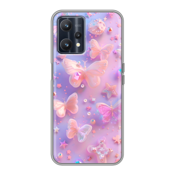 Силиконовый чехол на Realme 9 5G с принтом Бабочки Силиконовый чехол на Realme 9 5G с принтом Бабочки