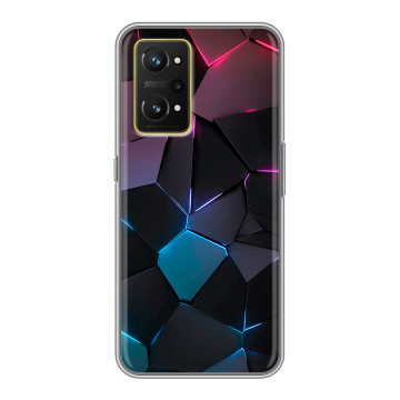 Силиконовый чехол на Realme GT Neo 3T с принтом Геометрия неона