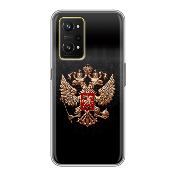 Силиконовый чехол на Realme GT Neo 3T с принтом Герб России