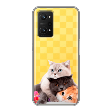 Силиконовый чехол на Realme GT Neo 3T с принтом Кошки