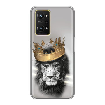 Силиконовый чехол на Realme GT Neo 3T с принтом Лев с короной
