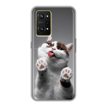 Силиконовый чехол на Realme GT Neo 3T с принтом Коты