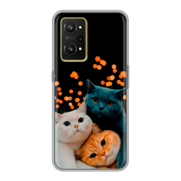 Силиконовый чехол на Realme GT Neo 3T с принтом Кошки