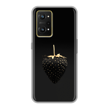 Силиконовый чехол на Realme GT Neo 3T с принтом Черная клубника