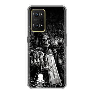 Силиконовый чехол на Realme GT Neo 3T с принтом Скелет