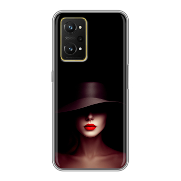 Силиконовый чехол на Realme GT Neo 3T с принтом Девушка в шляпе