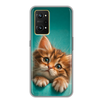 Силиконовый чехол на Realme GT Neo 3T с принтом котенок