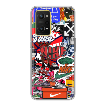 Силиконовый чехол на Realme GT Neo 3T с принтом Найк Nike яркий