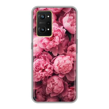 Силиконовый чехол на Realme GT Neo 3T с принтом цветы пионы