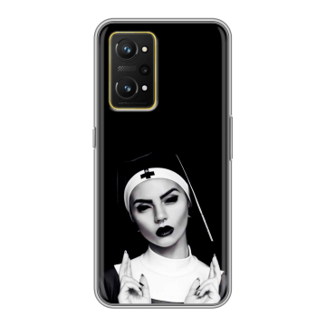 Силиконовый чехол на Realme GT Neo 3T с принтом монашка