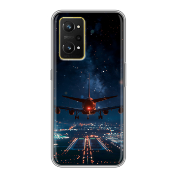 Силиконовый чехол на Realme GT Neo 3T с принтом самолет