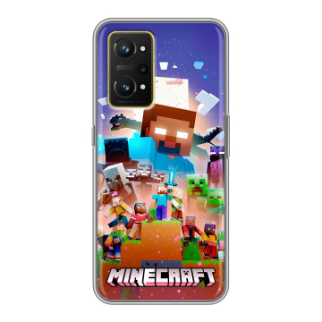 Силиконовый чехол на Realme GT Neo 3T с принтом Майнкрафт Minecraft