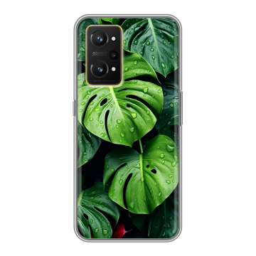 Силиконовый чехол на Realme GT Neo 3T с принтом Листья