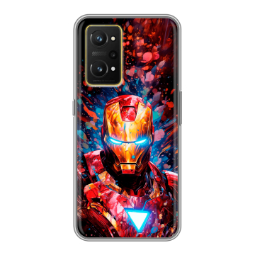 Силиконовый чехол на Realme GT Neo 3T с принтом Железный человек Ironman
