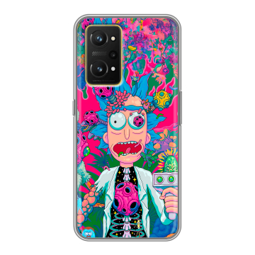 Силиконовый чехол на Realme GT Neo 3T с принтом Рик и Морти Rick Morty