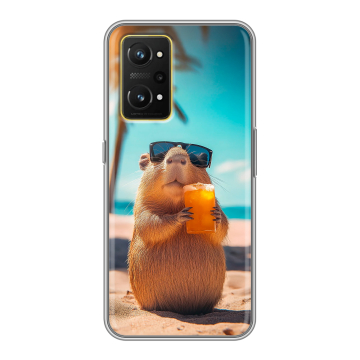 Силиконовый чехол на Realme GT Neo 3T с принтом Капибара
