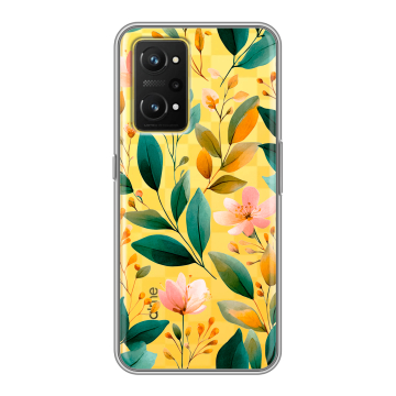 Силиконовый чехол на Realme GT Neo 3T с принтом Цветы паттерн Силиконовый чехол на Realme GT Neo 3T с принтом Цветы паттерн