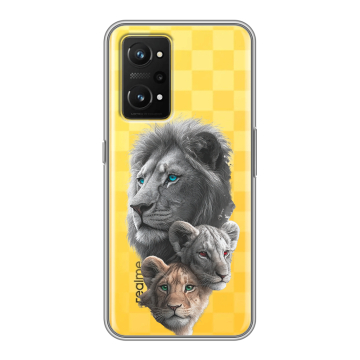 Силиконовый чехол на Realme GT Neo 3T с принтом Львы Силиконовый чехол на Realme GT Neo 3T с принтом Львы