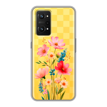 Силиконовый чехол на Realme GT Neo 3T с принтом Цветы Силиконовый чехол на Realme GT Neo 3T с принтом Цветы