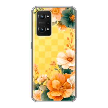 Силиконовый чехол на Realme GT Neo 3T с принтом Цветы принт Силиконовый чехол на Realme GT Neo 3T с принтом Цветы принт