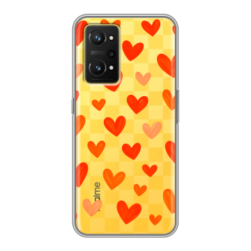 Силиконовый чехол на Realme GT Neo 3T с принтом Сердечки Силиконовый чехол на Realme GT Neo 3T с принтом Сердечки