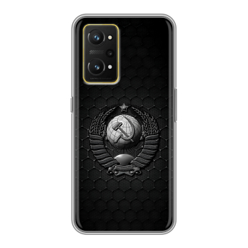 Силиконовый чехол на Realme GT Neo 3T с принтом Герб Флаг СССР