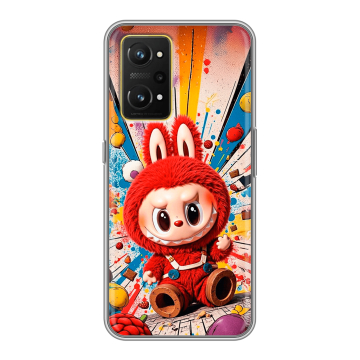 Силиконовый чехол на Realme GT Neo 3T с принтом Labubu Лабубу