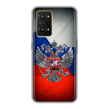 Силиконовый чехол на Realme GT Neo 3T с принтом Флаг России