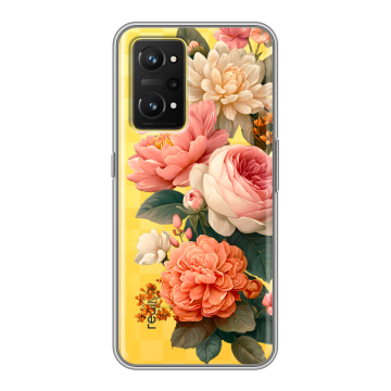 Силиконовый чехол на Realme GT Neo 3T с принтом цветы Силиконовый чехол на Realme GT Neo 3T с принтом цветы