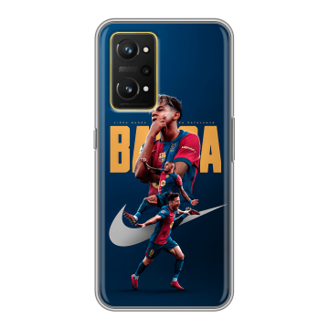 Силиконовый чехол на Realme GT Neo 3T с принтом Барселона Barca Yamal 