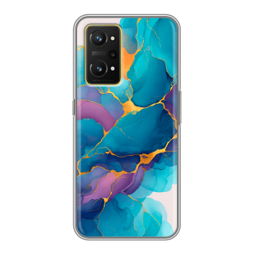 Силиконовый чехол на Realme GT Neo 3T с принтом Мрамор блестки Силиконовый чехол на Realme GT Neo 3T с принтом Мрамор блестки