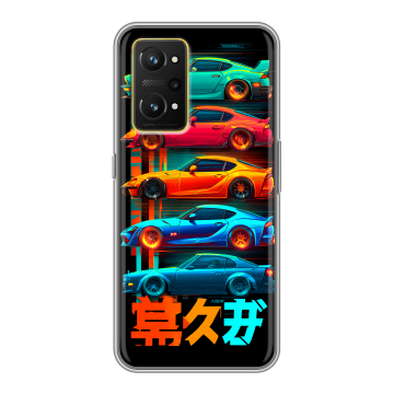 Силиконовый чехол на Realme GT Neo 3T с принтом машины тачки Силиконовый чехол на Realme GT Neo 3T с принтом машины тачки