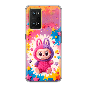 Силиконовый чехол на Realme GT Neo 3T с принтом Labubu Лабубу