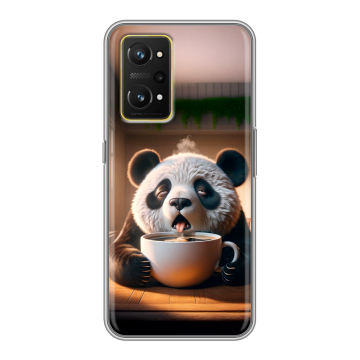 Силиконовый чехол на Realme GT Neo 3T с принтом смешная панда